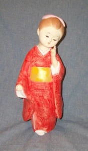 VTG HAKATA CLAY GEISHA FIGURE STATUE JAPAN JAPANESE DOLL FIGURINE HOME DECOR OLD - Picture 1 of 8