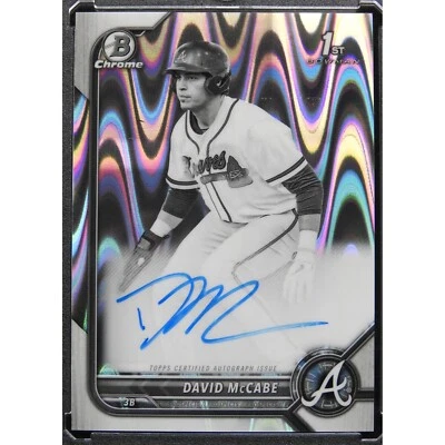 2022 David McCabe 1st Bowman Draft Chrome Raywave Refractor Autograph #CDA-DM - Image 1 of 3