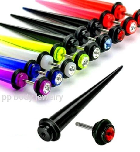 PAR 4G Gem Top UV Acrílico Cónico Falso con Anillos Tóricos Tapones Tramposos para Orejas Foto 1 de 1