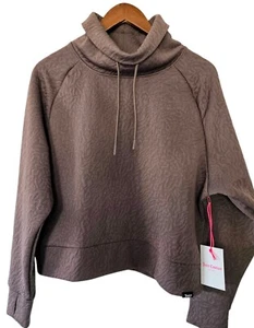 Juicy Couture Sport Womens Draw String Top  Jaquard Quilted Plumb Size Large  - Picture 1 of 5