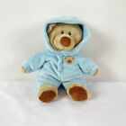 A103 Ty Pluffies Baby Blue Teddy Bear Hood Plush! 11" Stuffed Toy Lovey