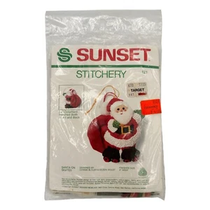 Sunset Stitchery Santa On Skates 3D Ornament Kit # 121 Vtg Christmas Needlework - Picture 1 of 6