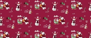 Christmas Wipe Clean PVC Vinyl Tablecloth olaf snowman Red present santa sleigh - Picture 1 of 3