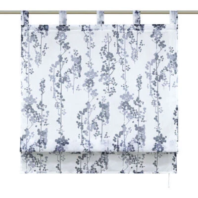 Transpatente Raffrollo Schlaufen Raffgardine Druck Küche Gardinen Modern Voile - Bild 1 von 4