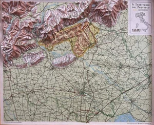 Mapa en relieve elevado de vino Prosecco - Imagen 1 de 1