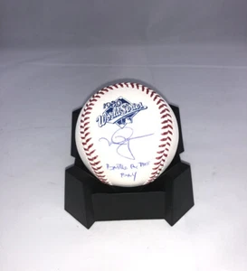 MARK MCGWIRE OAKLAND A'S FIRMADO 1989 SERIE MUNDIAL BÉISBOL MLB HOLO CON BATALLA DE - Imagen 1 de 2