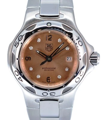Vintage Ladies 28mm Tag Heuer Kirium Pink Copper Dial Swiss Watch! Ref: WL1319! - Image 1 of 4