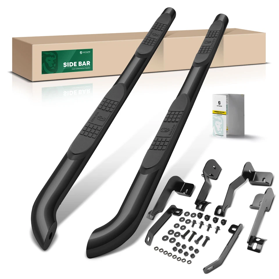 3 Inch Black Steel Round Side Step Bars for Toyota RAV4 2013-2015 Sport Utility - Image 1 of 4