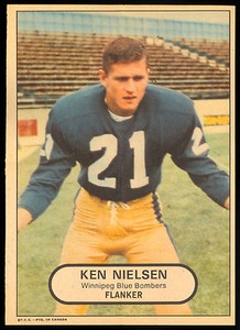 1968 OPC  POSTER INSERTS CFL FOOTBALL KEN NIELSON EX-NM WINNIPEG BLUE BOMBERS