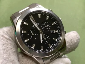 Swiss Made Cyma Chronograph Date Black Dial 10 Atm Silver s/s Quartz Men's Watch - Picture 1 of 16