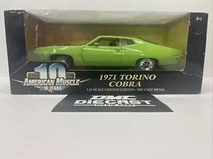 American Muscle 1971 Lime Green Torino Cobra Die Cast Car 1:18 scale by Ertl NEW - Picture 1 of 24