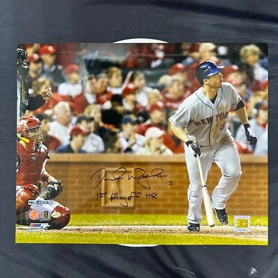 David Wright Autographed 16x20 "1st Playoff HR" Inscribed MLB Authentic — 第 1/4 张图片