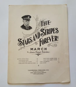 The Stars and Stripes Forever March Sousa 1897 / 1930 Rare Sheet Music America - Picture 1 of 4