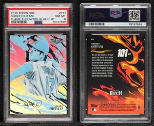2019 Topps Fire Flame Throwers Blue Chip Shohei Ohtani #FT-1 PSA 8