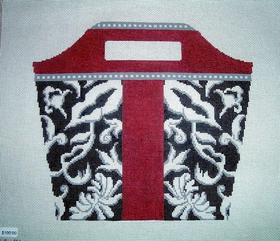 Designer Purse Front Hand Painted Needlepoint Canvas WKK - Image 1 of 1