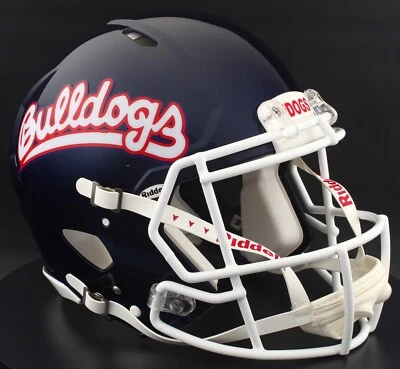 FRESNO 州斗牛犬 NCAA Riddell Speed 全尺寸复制品足球头盔 — 第 1/4 张图片