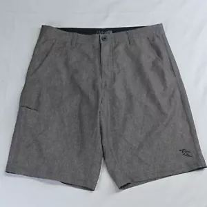 Da Hui 32 x 11" Gray Heather Hybrid Drawstring Surf Athleisure Casual Shorts - Picture 1 of 5