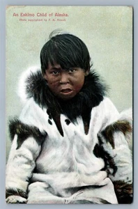 ESKIMO CHILD OF ALASKA ANTIQUE POSTCARD - Picture 1 of 2