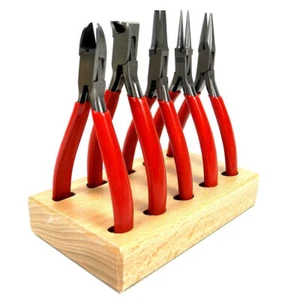 Juego de 5 alicates/cortadores Horotec MSA11.859 con soporte de madera herramienta relojera - Imagen 1 de 4