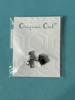 Authentic Origami Owl STERLING SILVER ROTTWEILER Floating DOG BREED Charm 2 Pack - Image 1 of 3