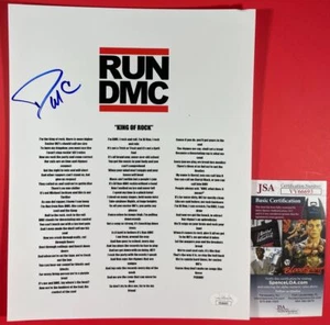 Darryl McDaniels Signed Run-DMC King Of Rock Lyric Sheet Autograph JSA COA - Picture 1 of 1