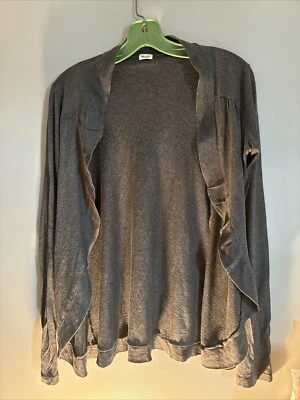 Splendid Women’s Cotton Knit Open Front Cardigan Lightweight Gray - Image 1 of 4