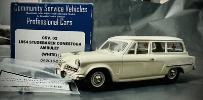 Ambulolet Brooklin CSV 02 1954 Studebaker Conestoga (Blanco) - Hecho en Inglaterra Foto 1 de 4