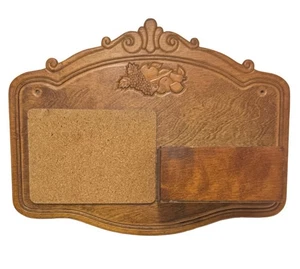 Vintage Wooden Notes Menu Wall Display Cork Board Cottagecore Grannycore 15.75" - Picture 1 of 3