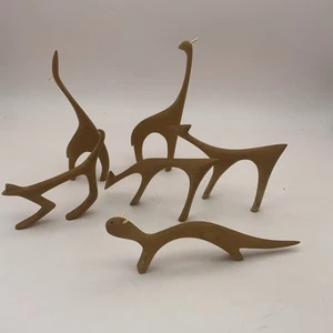 Vintage Carved Animals Mid Century Blonde Wood 1950s Danish? - Picture 1 of 13