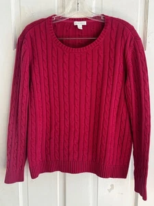 Suéter Charter Club Tejido por Cable Suave Niña Clásico Lujo Preppy Frambuesa Talla L - Imagen 1 de 8