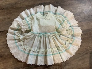 Vintage Dress Size 4T Full Circle Pageant Party Lace Ruffle Mini World USA Made - Picture 1 of 19