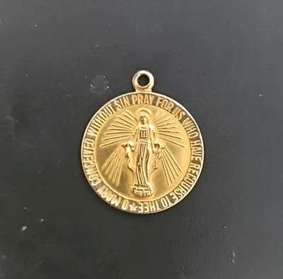De colección. Colgante Medalla Milagrosa Oro Amarillo 14k Virgen María Dije/Colgante - 1,2 gm Foto 1 de 4