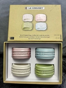 Le Creuset Napkin Rings. Box Set 4 INUSED IN BOX - Picture 1 of 2