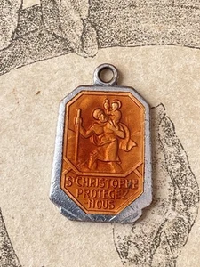 Ancienne Médaille SAINT CHRISTOPHE émaillée - Pendentif - Bild 1 von 2