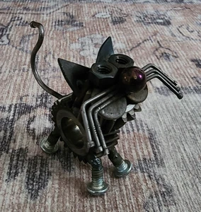 Estatuilla escultura de metal de acero bigotes para gatos decoración del hogar animal - Imagen 1 de 12