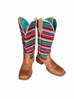 Ariat Gringa Mujeres 9 Marrón Cuero Puntera Cuadrada Western Rayas Usar Botas de Vestir Foto 1 de 4