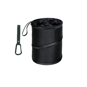Foldable Car Trash Can, Hanging Collapsible Garbage Can with Attached black - Picture 1 of 6