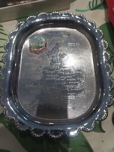Vintage Retro Aviation Trinket Tray Dish London Airport England Enamel Badge - Picture 1 of 5
