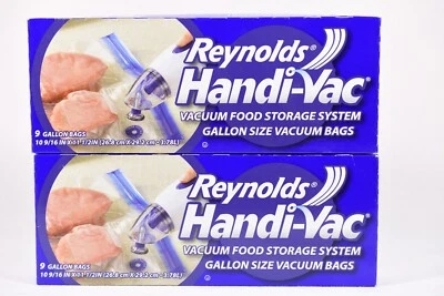 Lote de 2 cajas, bolsas para congelador al vacío Reynolds Handi-Vac 9 bolsas de 1 galón selladas Foto 1 de 2