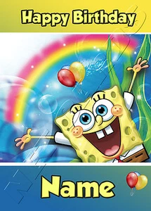 Sponge Bob - Personalisierte Geburtstagskarte Sohn Enkel Neffe Bruder Freund Junge - Bild 1 von 1