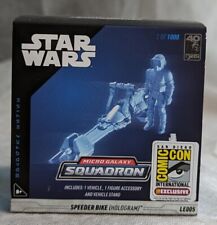 SDCC 2023 UCC STAR WARS MICRO GALAXY SQUADRON SPEEDER BIKE 'HOLOGRAM' IN HAND