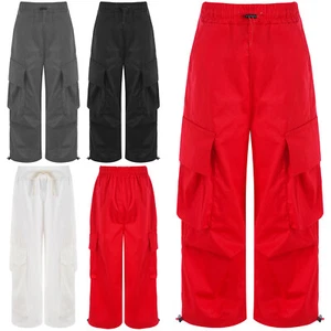 Kids Girls Pants Jogging Sweatpants Loose Trousers Rap Streetwear Gift Bottoms - Picture 1 of 53