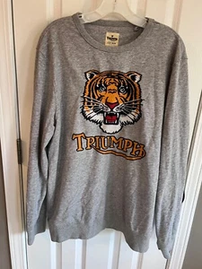 TRIUMPH Men's Embroidered Grey L/S Shirt Size L - Picture 1 of 2