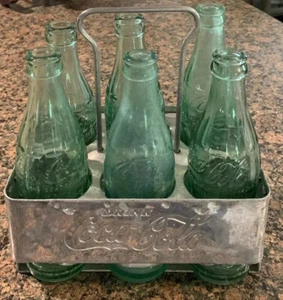 Vintage Coca Cola Coke Aluminum Metal 6-Pack Bottle Holder Drink Carrier Caddy - Picture 1 of 12