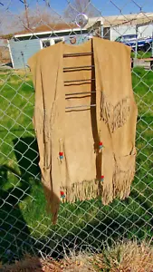 Sheplers Pioneer Wear Womens M Suede Leather Fringe Vest Western /Hippie USA - Picture 1 of 4
