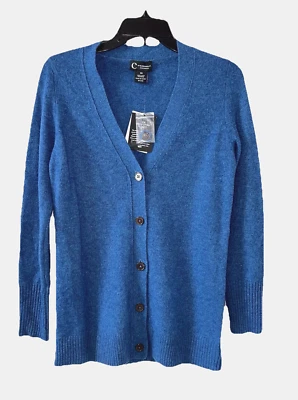 BLOOMINGDALES Size XS 100% Cashmere Button Cardigan Sweater NWT $188 Blue B97 - Image 1 of 4