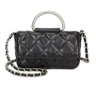 French Connection Quilted Top Handle Crossbody Bag Purse Mell in Black Sealed  - Image 1 of 4