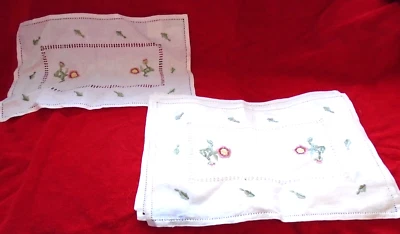 New April Cornell Trading Placemats 100% Linen FLORAL GREEN PINK Set of 6 Pieces - Image 1 of 4