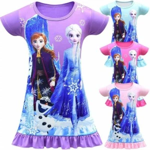 UK Elsa Anna Kids Girls Princess Queen Cosplay Costume Girls Fancy Dress Pajamas - Picture 1 of 10