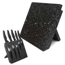 CEPPO MAGNETICO PORTA COLTELLI DA CUCINA IN LEGNO MDF NERO MARMORIZZATO
